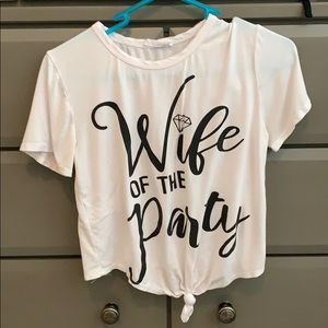 Wife of the party crop shirt with front tie